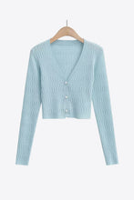 Load image into Gallery viewer, Button Down Long Sleeve Cropped Cardigan
