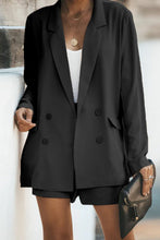 Load image into Gallery viewer, Longline Blazer and Shorts Set with Pockets
