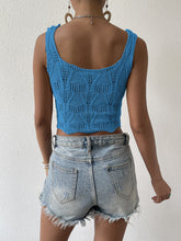 Load image into Gallery viewer, Openwork Hem Detail Cropped Knit Tank
