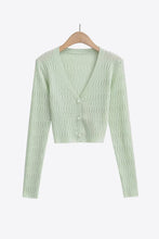 Load image into Gallery viewer, Button Down Long Sleeve Cropped Cardigan
