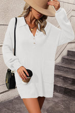 Load image into Gallery viewer, Johnny Collar Drop Shoulder Sweater Dress
