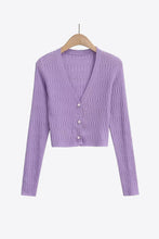 Load image into Gallery viewer, Button Down Long Sleeve Cropped Cardigan
