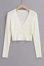 Load image into Gallery viewer, Button Down Long Sleeve Cropped Cardigan
