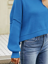 Load image into Gallery viewer, Round Neck Dropped Shoulder Sweater
