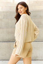 Load image into Gallery viewer, POL Hear Me Out Semi Cropped Ribbed Cardigan in Oatmeal
