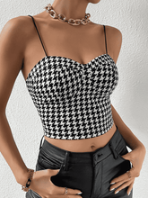 Load image into Gallery viewer, Cropped Sweetheart Neck Houndstooth Pattern Cami
