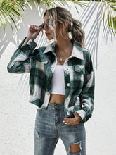 Load image into Gallery viewer, Plaid Dropped Shoulder Shirt Jacket

