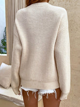 Load image into Gallery viewer, Round Neck Ribbed Button-Down Sweater
